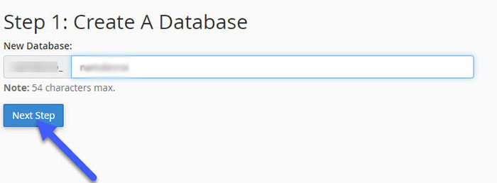 tạo database trên cpanel hosting